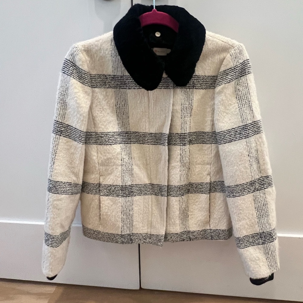 Tory Burch wool plaid blazer jacket